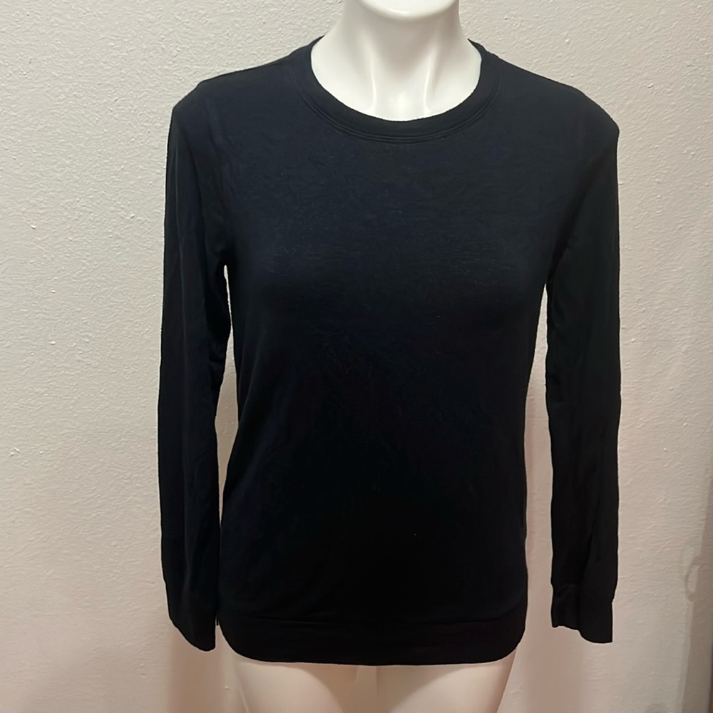 Matty M Zip Up Side Navy Long Sleeved Shirt Sz S